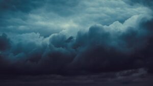 Dark moody storm clouds. Ominous warning