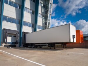 Distribution Center with Trailers Export concept